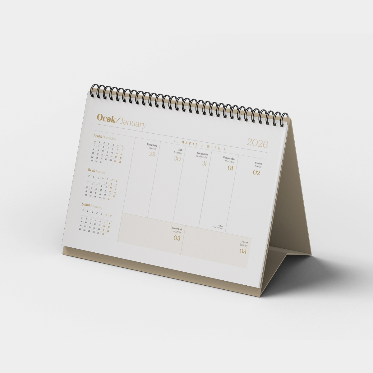 Joo 2026 Haftalık Masa Takvimi