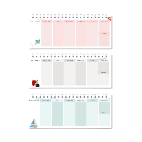 Joo Haftalık Planlayıcı Çiçek Serisi